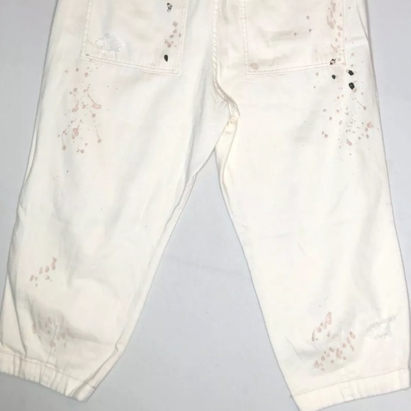 NEW Free People Mix It Up Utility Jeans Paint Z182-7 - Picture 5 of 5